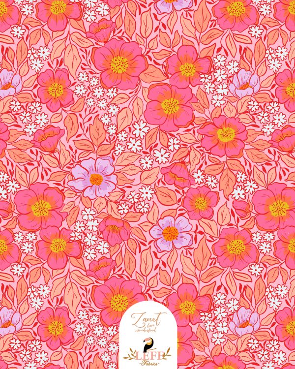 Gardenblooms Pink with Lila jersey