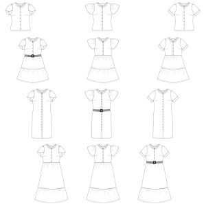 Zada blouse en jurk voor dames en tieners