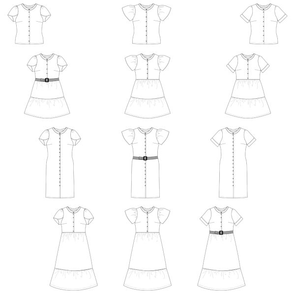 Zada blouse en jurk voor dames en tieners