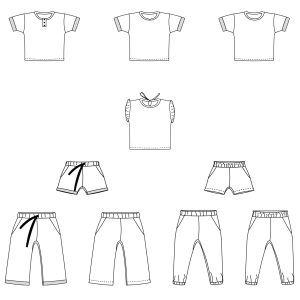 Nio/nia short,shirt en broek kids