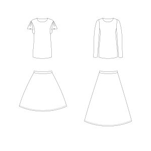 Cora shirt en rok voor dames en tieners