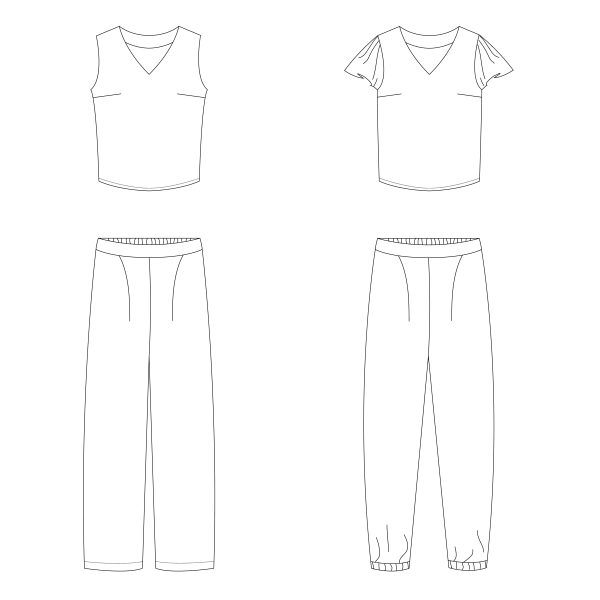 Nia top en broek dames