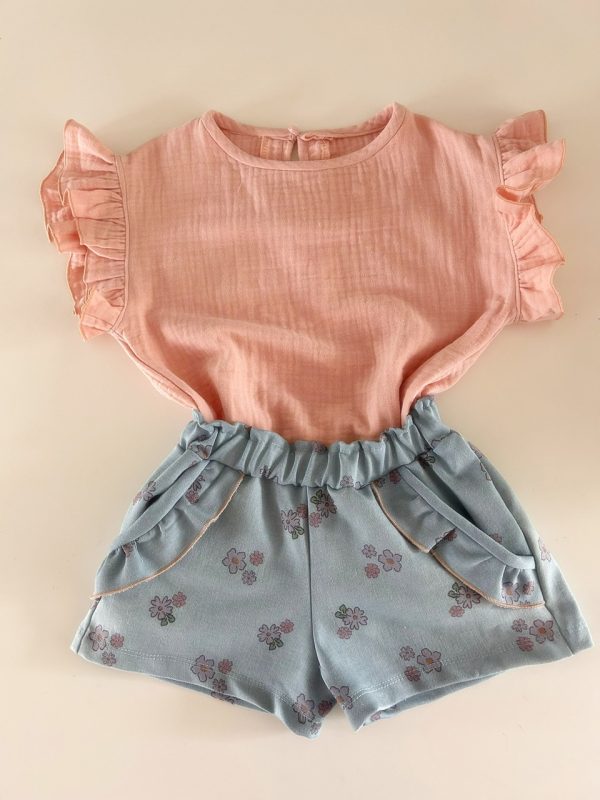 Floral denim frenchterry - Afbeelding 2