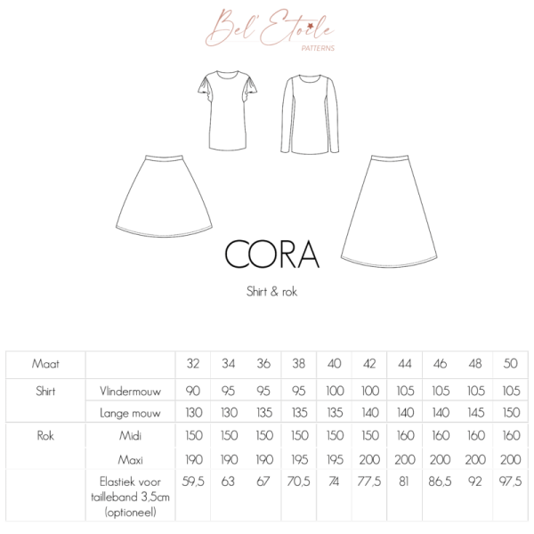Cora shirt en rok voor dames en tieners - Afbeelding 2
