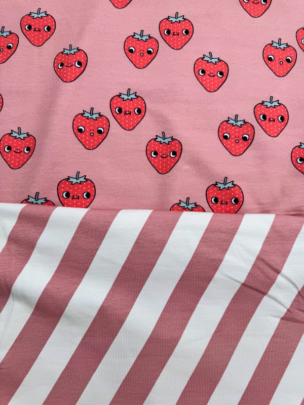 Eva Mouton strepen strawberry frenchterry - Afbeelding 2