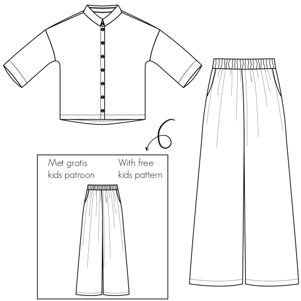 Kiki broek en blouse voor dames en tieners