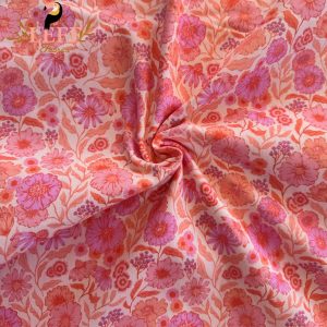 Floral bloom denim twill