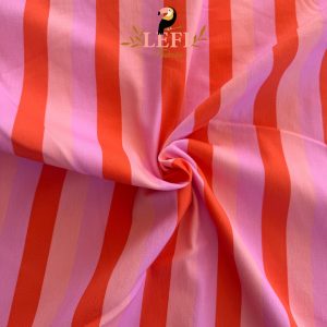 Floral stripes denim twill