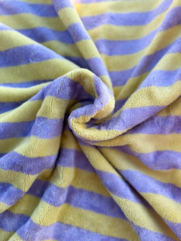 Badstof Lemon Lila Stripes