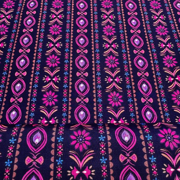 Katoen Navy blockprint - Afbeelding 2
