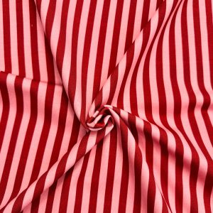 Wijnrood met roze gestreept jersey