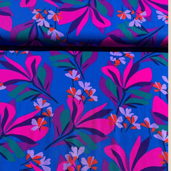 Spring garden rosella stretch (viscose) - Afbeelding 2