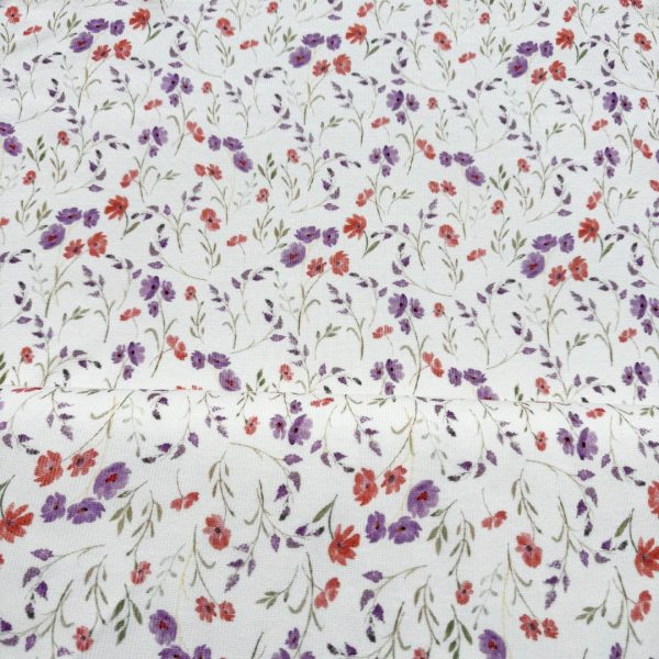 Ribjersey Floral purple - Afbeelding 3