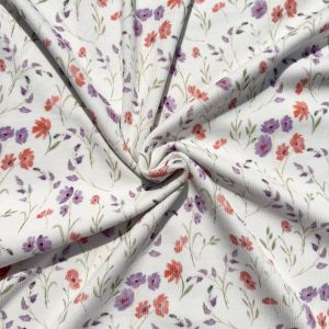 Ribjersey Floral purple