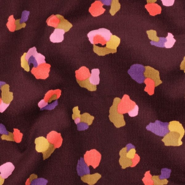 Corduroy panterprint bordeaux - Afbeelding 2