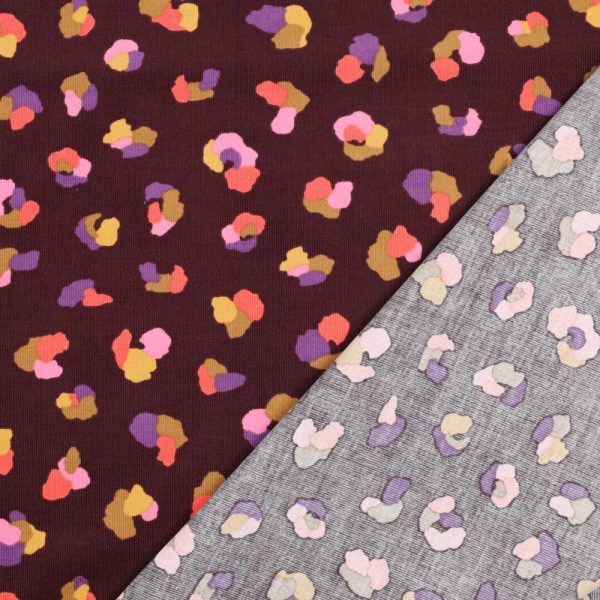 Corduroy panterprint bordeaux - Afbeelding 3