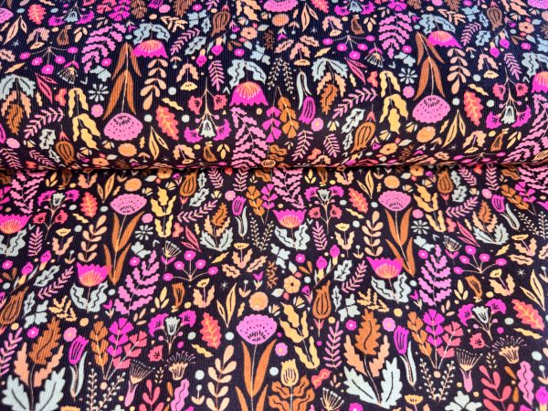 Choco bloemen corduroy - Afbeelding 2