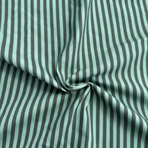 Streepjes groen denim twill