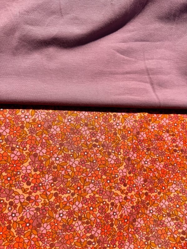 Oud mauve paars frenchterry - Afbeelding 3