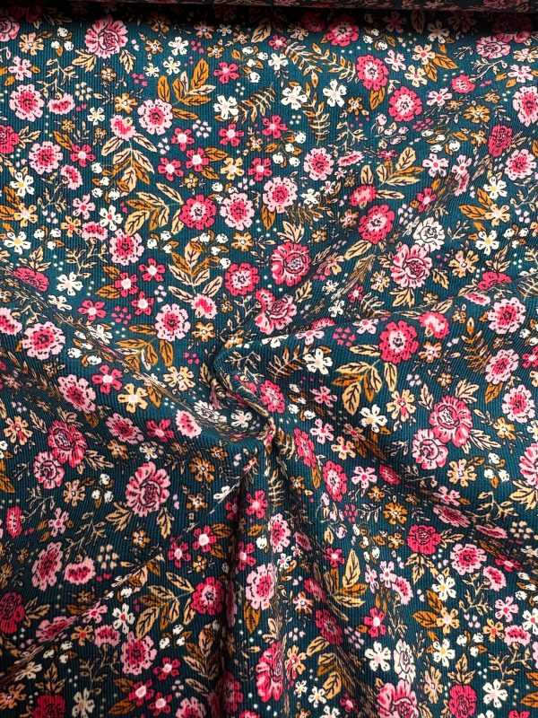 Corduroy vintage flowers