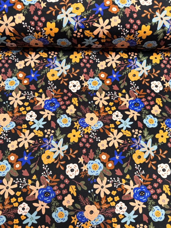 Corduroy dark flowerfield - Afbeelding 2