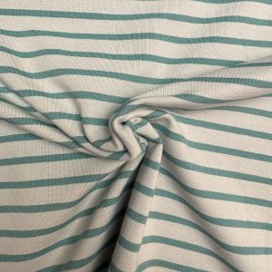 Gestreepte jersey bretonse streep mintgroen/eucalyptus