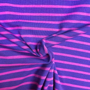 Gestreepte jersey bretonse streep paars/roze