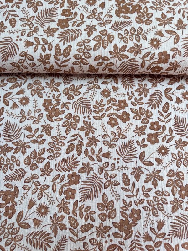 Leaves offwhite double gauze - Afbeelding 2