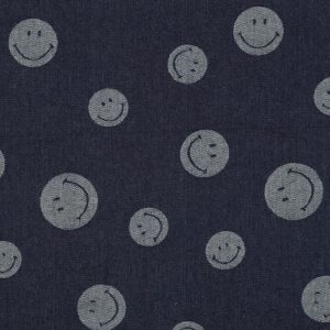 Smiley jacquard denim