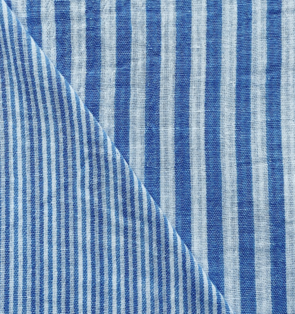 Hydrofiel yarn dyed strepen blauw