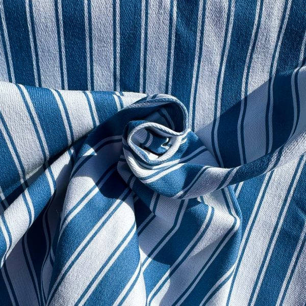 Stripes of blue denim twill