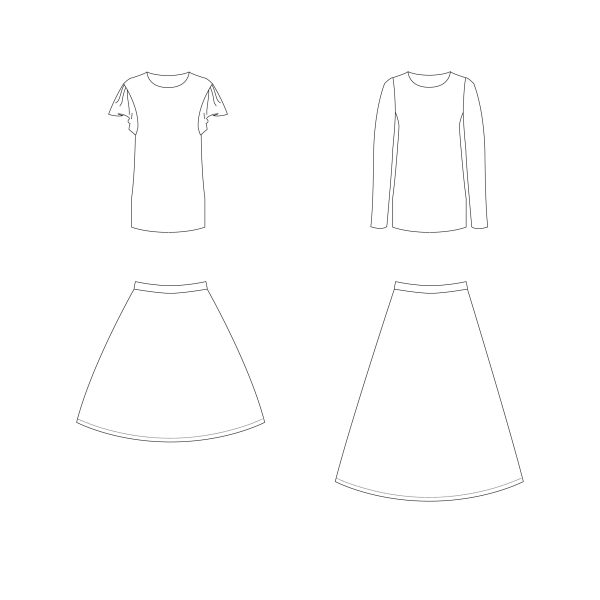 Cora shirt en rok voor dames en tieners