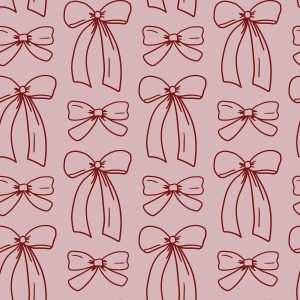Burgundy bows frenchterry