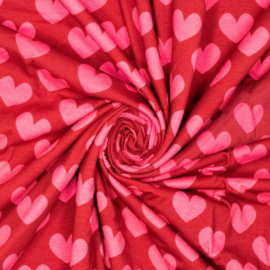 Rood met Roze hartjes