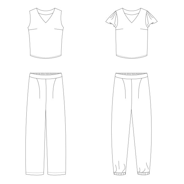 Nia top en broek dames