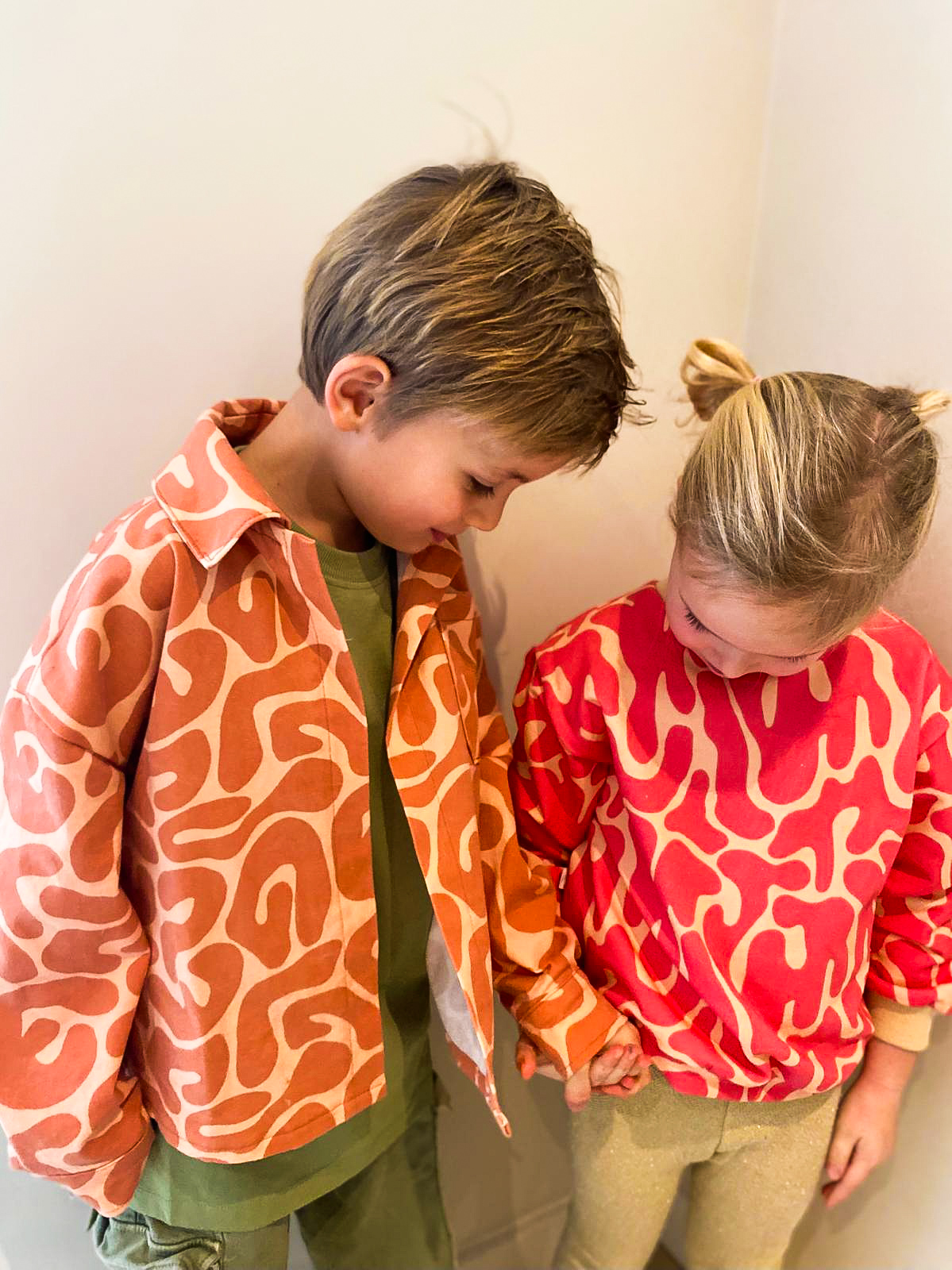 Roze Shapes Frenchterry - Afbeelding 3