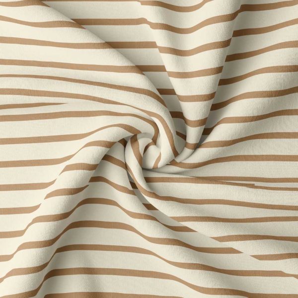 Gestreepte jersey bretonse streep wit/bruin
