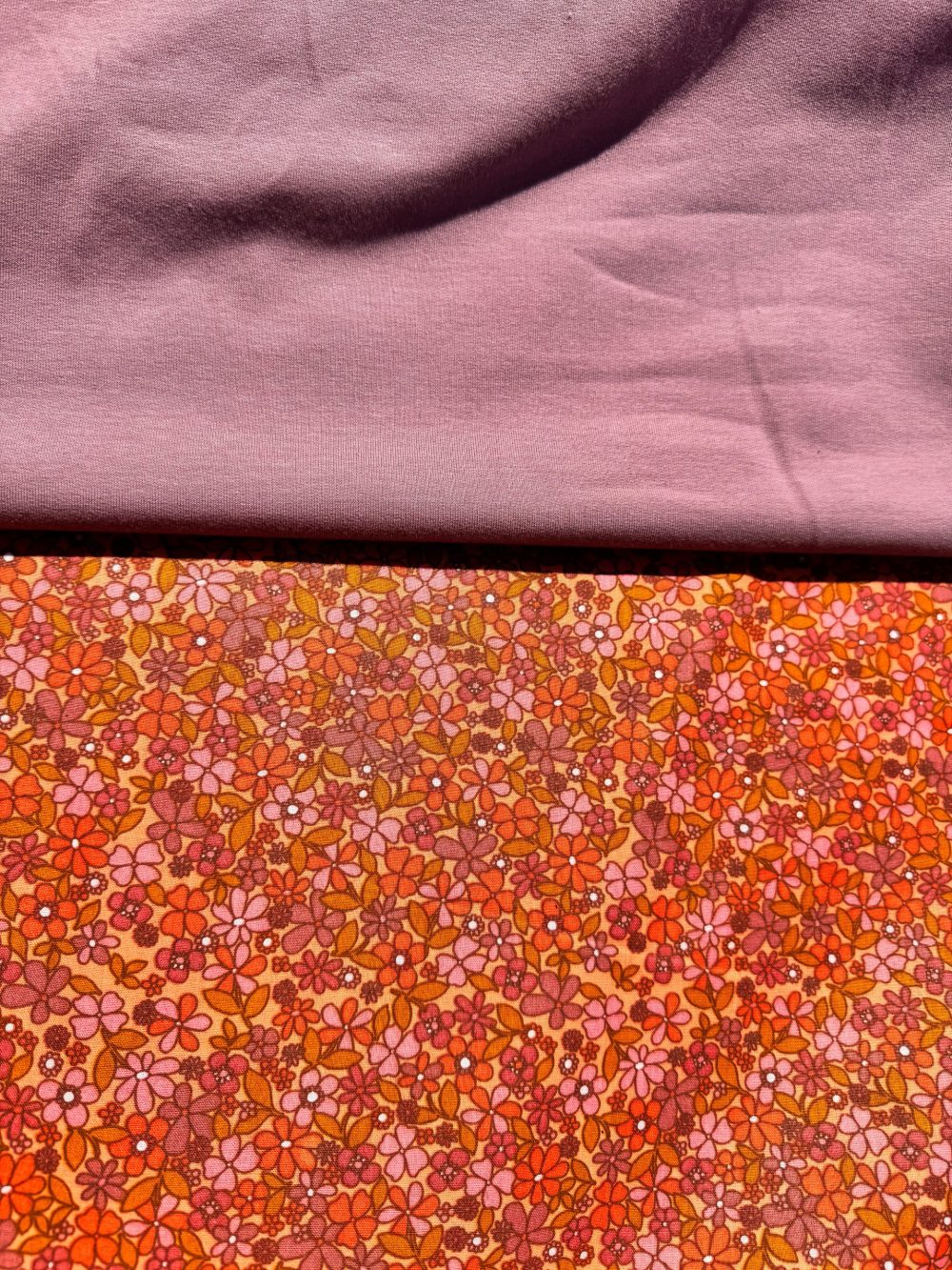 Oud mauve paars frenchterry - Afbeelding 3