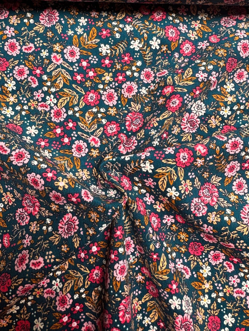 Corduroy vintage flowers