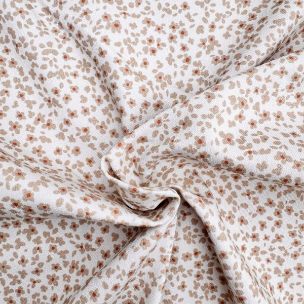 Luipaardbloemetjes denim twill
