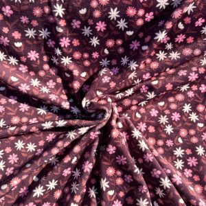 Burgundy flowers velvet