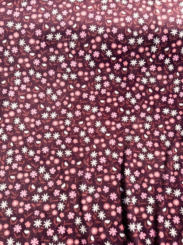 Burgundy flowers velvet - Afbeelding 2