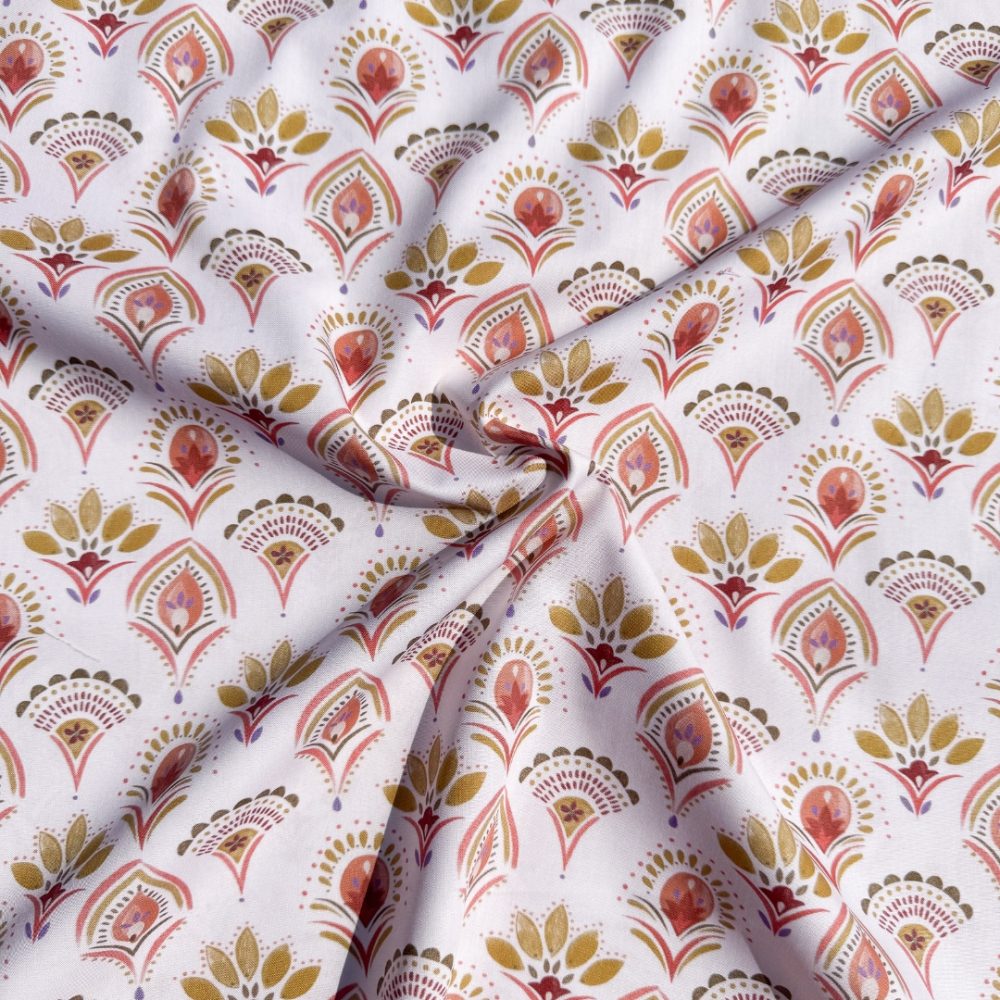 Katoen boho white bloom