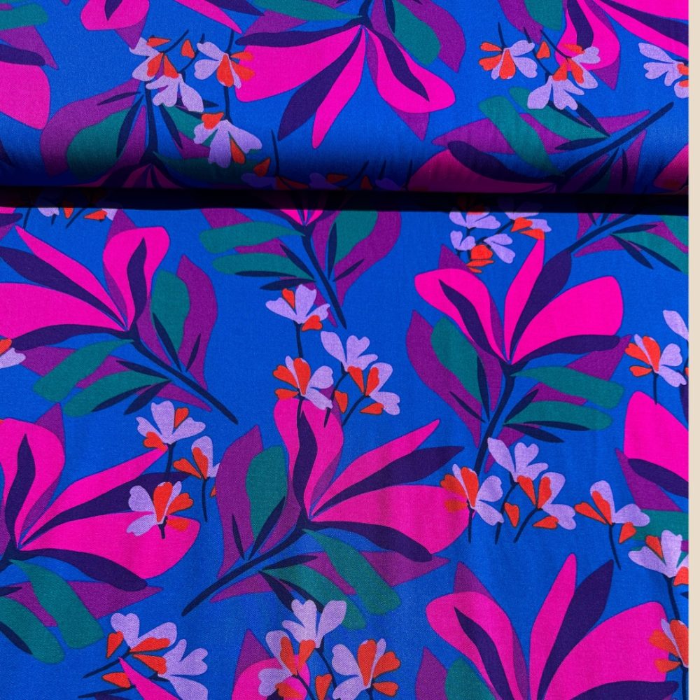 Spring garden rosella stretch (viscose) - Afbeelding 2