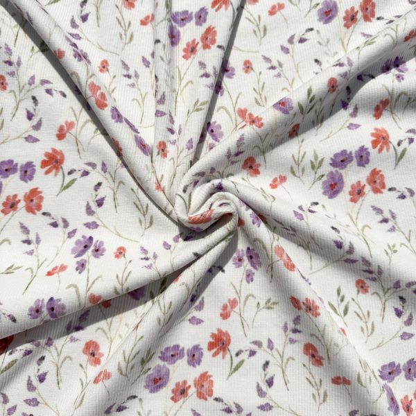 Ribjersey Floral purple