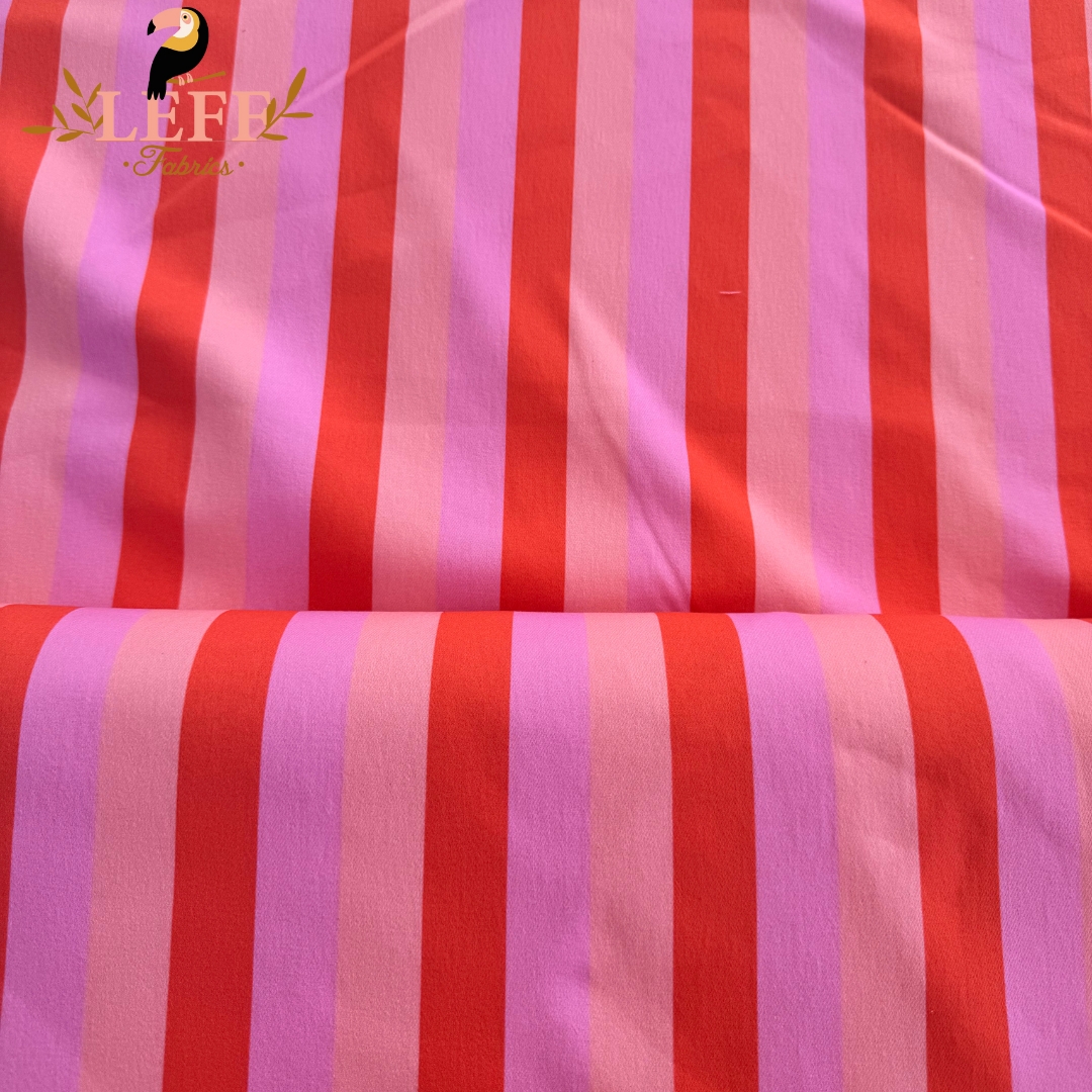 Floral stripes denim twill - Afbeelding 2