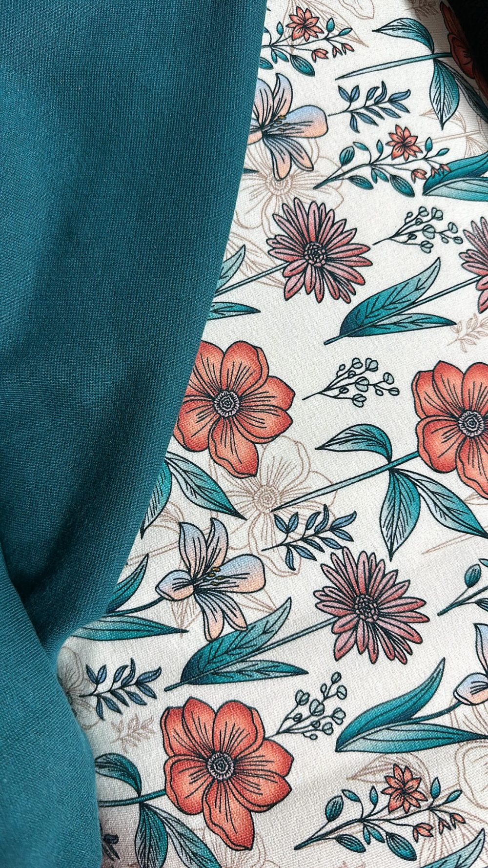Petrol bloom frenchterry - Afbeelding 5