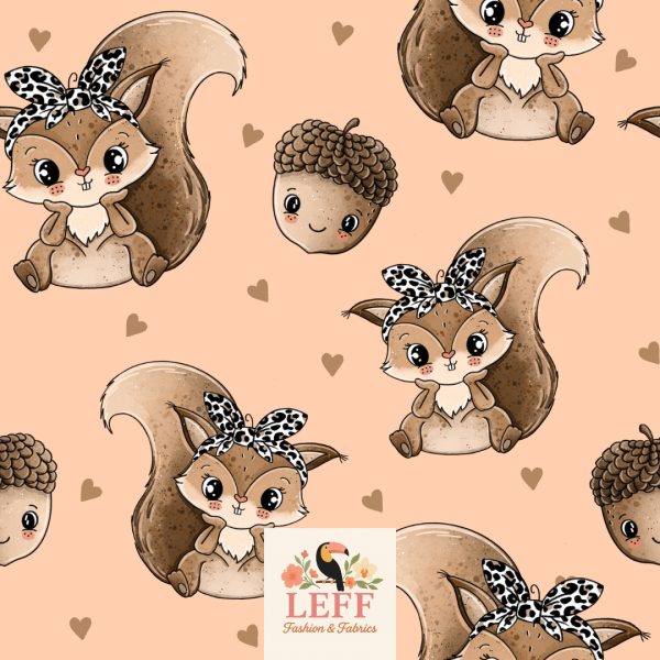 Autumn Squirrell French terry