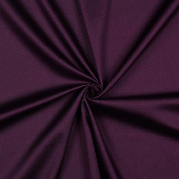 Katoensatijn (voering) Aubergine