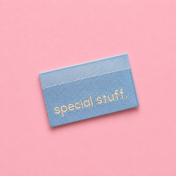 Zijnaadlabel Special stuff blauw